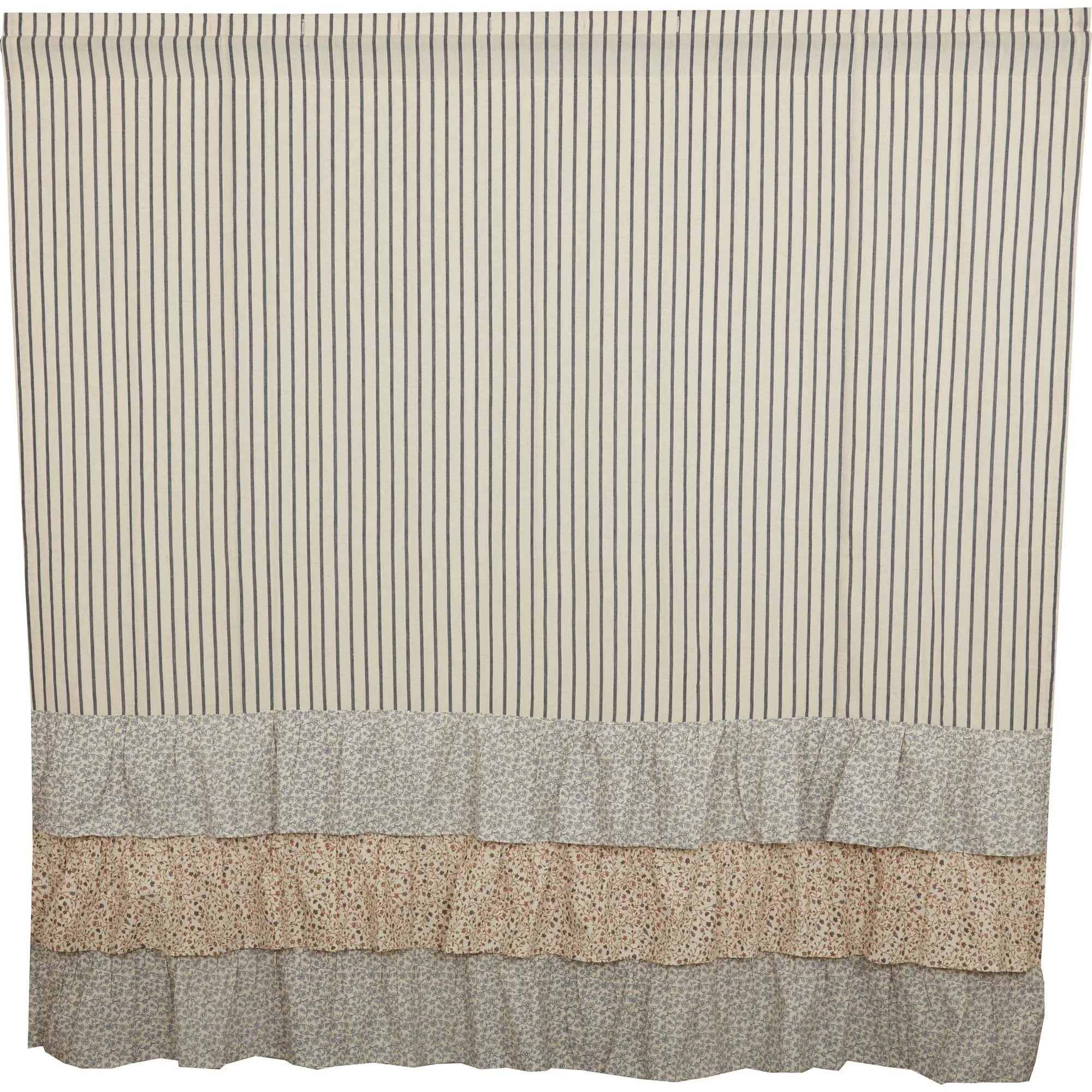 Kayley Ticking Stripe Ruffled Shower Curtain