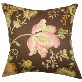 Kelila Floral Euro Sham Brown pillowcases,cotton pillow covers,bed linen