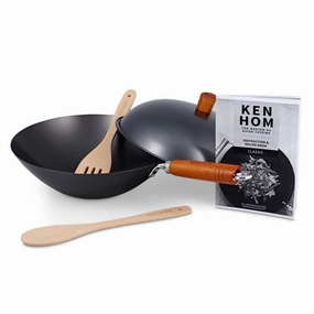 Ken Hom Classic 31cm Non Stick Carbon Steel 5 Piece Wok Set Kitchen,modern kitchen essentials