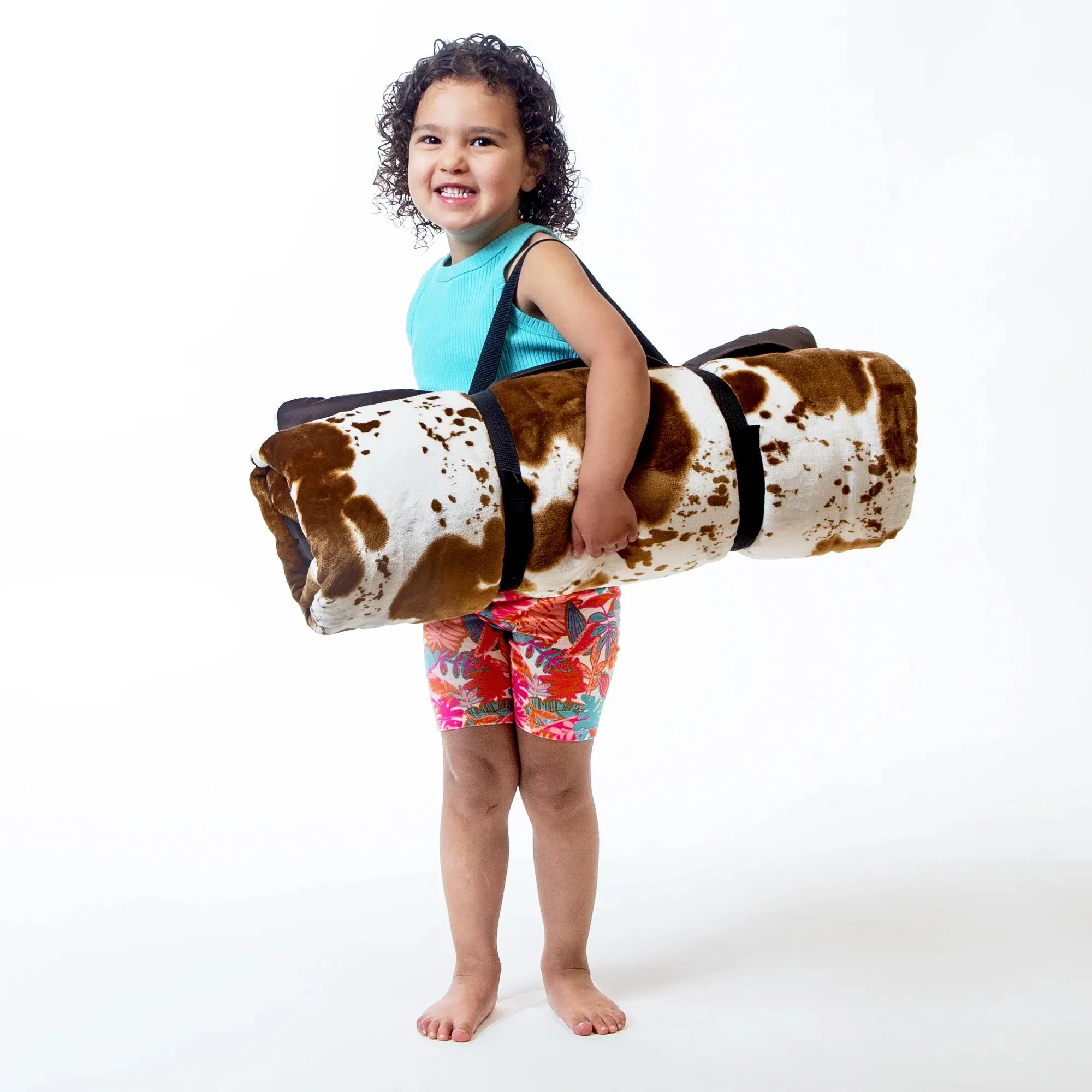 Kids Cow-Print Sleeping Bag & Pillow