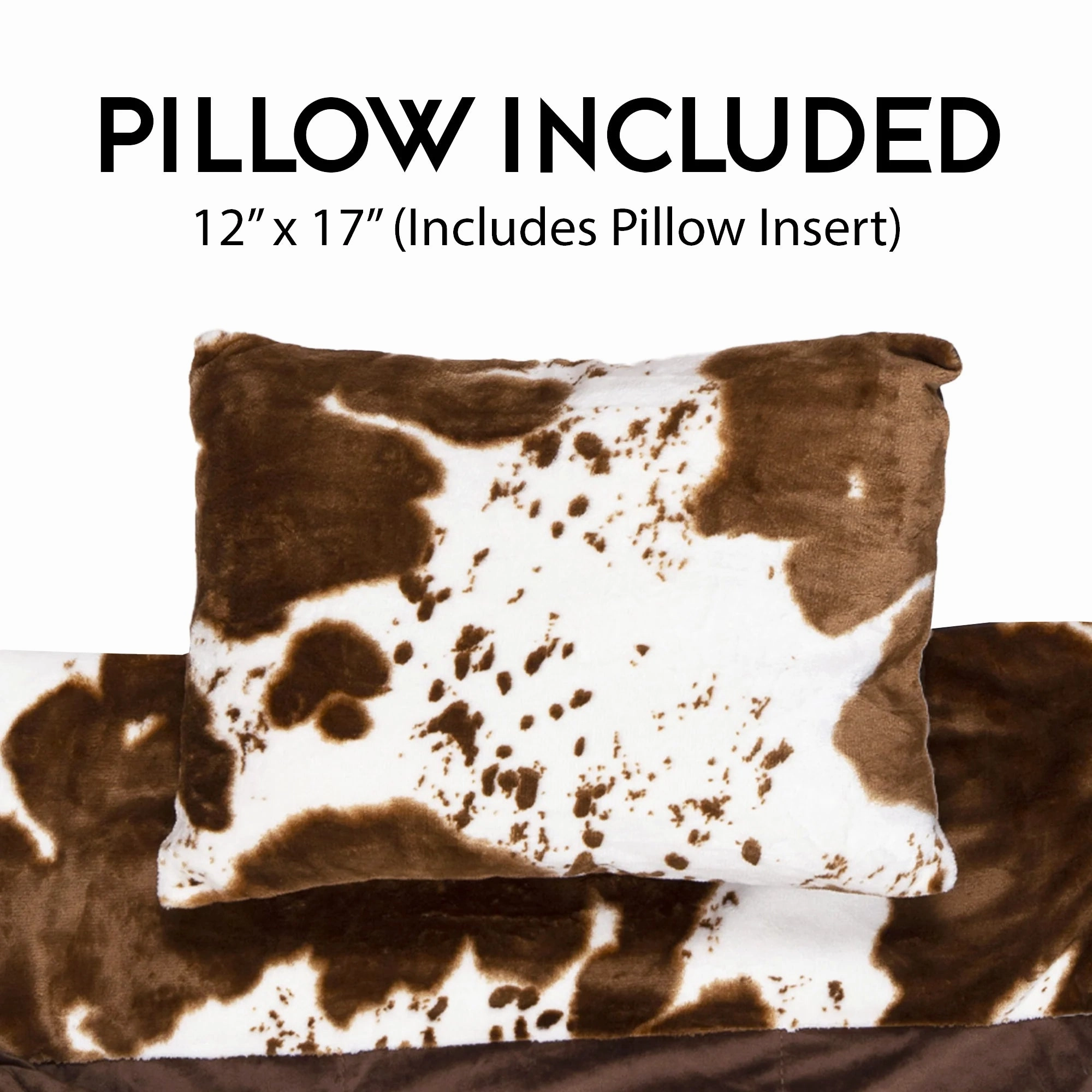 Kids Cow-Print Sleeping Bag & Pillow