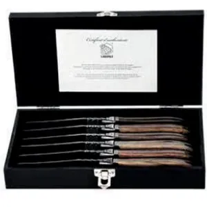 Laguiole 6-Piece Mixed Wood Steak Knife Set ExclSteakMix jute rug, burlap rug