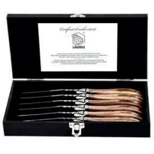 Laguiole 6-Piece Olive Wood Steak Knife Set ExclSteakOlive jute rug, burlap rug