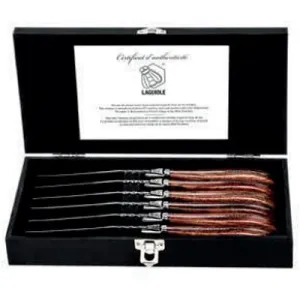 Laguiole 6-Piece Rose Wood Steak Knife Set ExclSteakRose jute rug, burlap rug