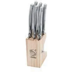 Laguiole 6-Piece Steak Knife Block Set 1.8QualRVS jute rug, burlap rug