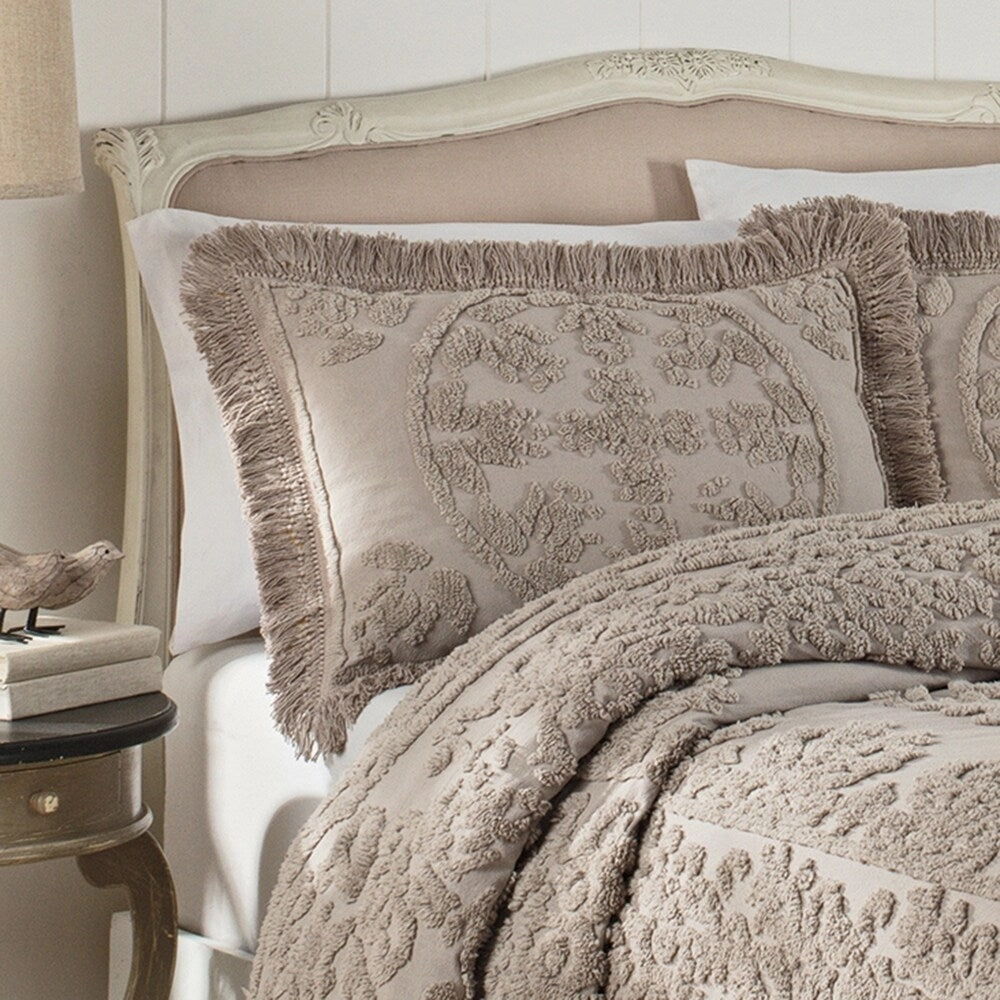 LaMont Home Ravenna Collection  100% Cotton Matelass Sham - Taupe
