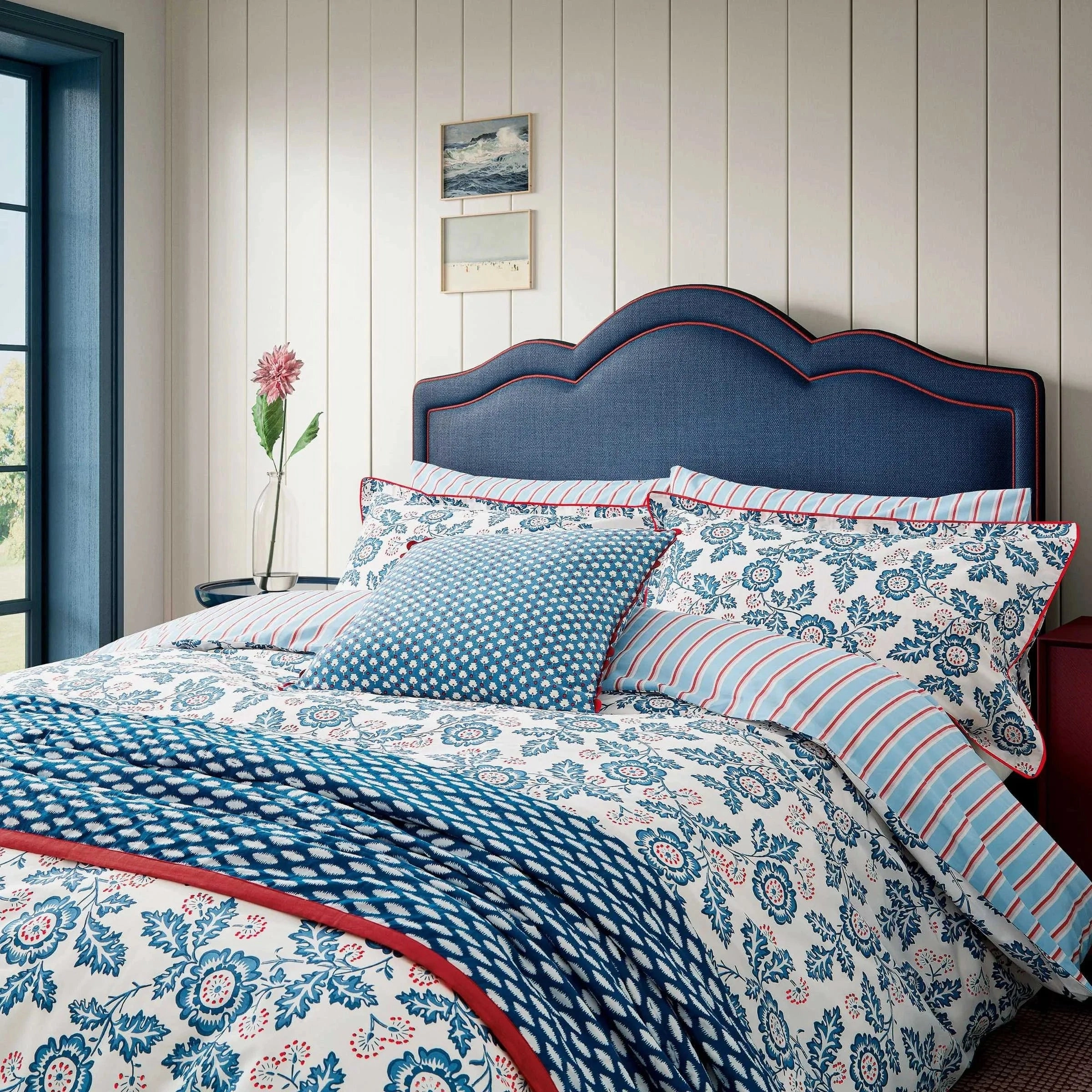 Land & Shore River Double Bedding in Blue/Red