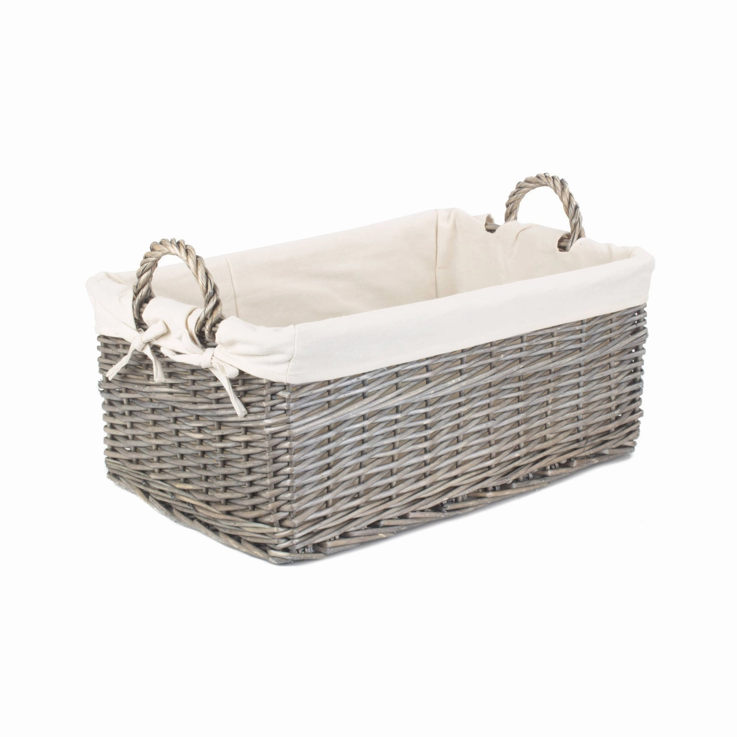 Large Shallow Antique Wash Storage Basket with White Lining laundry organizer,dirty clothes basket,plastic laundry basket