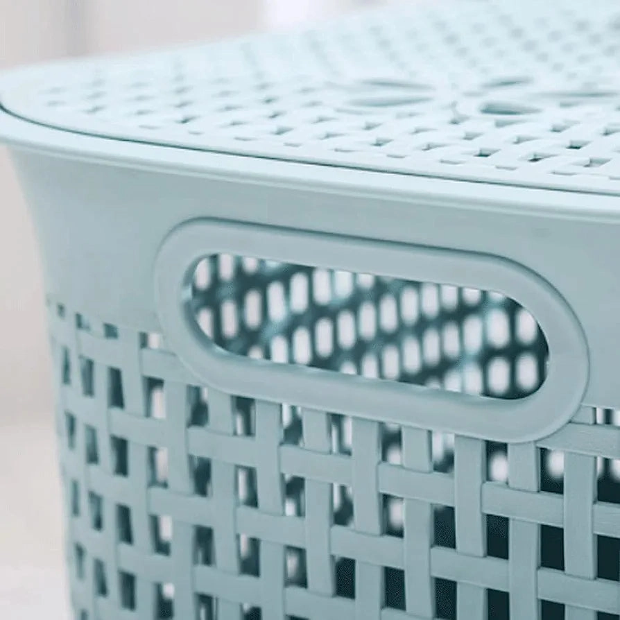 Laundy Basket Green with Lid 430