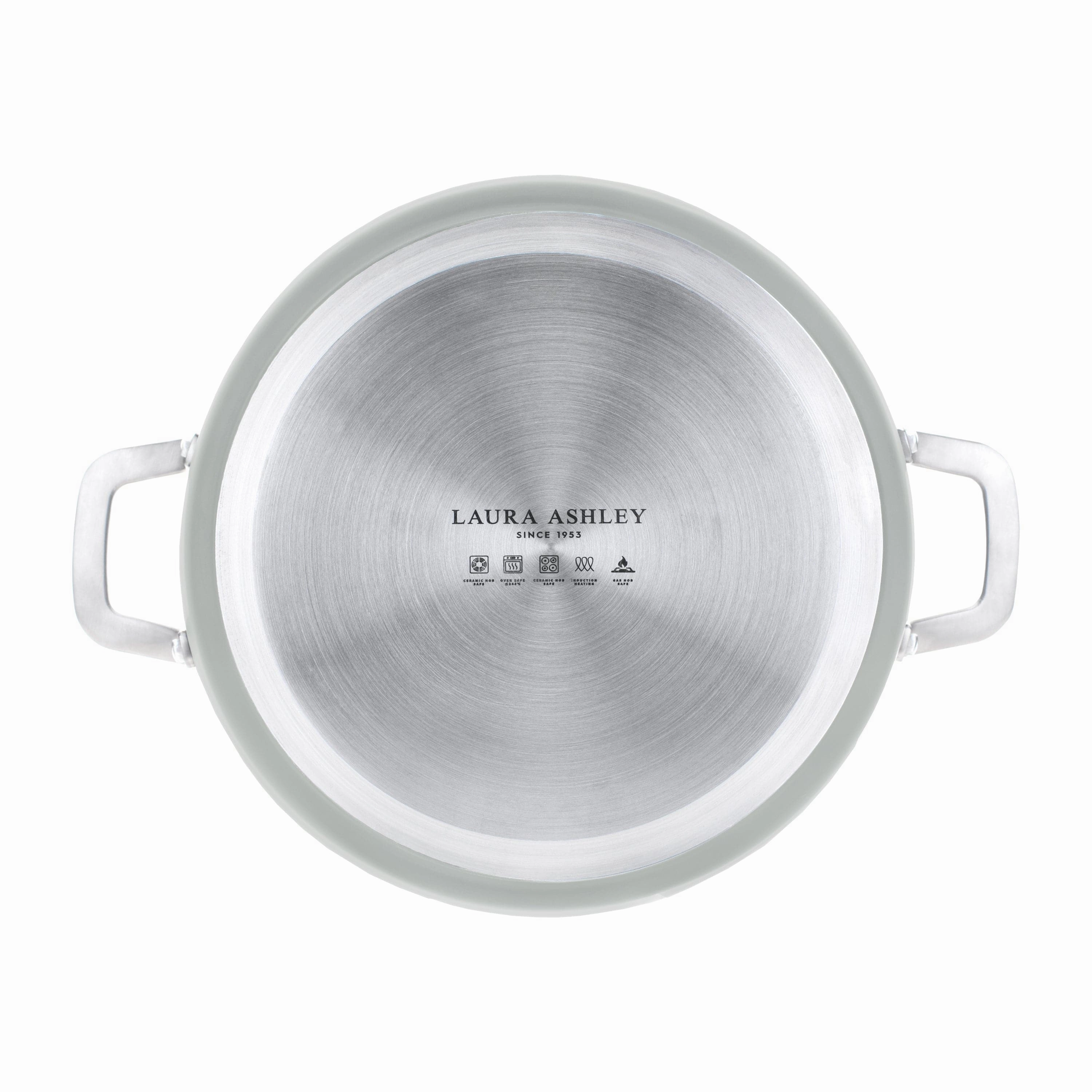 Laura Ashley Casserole Pot & Glass Lid 28cm In Sage Leaf