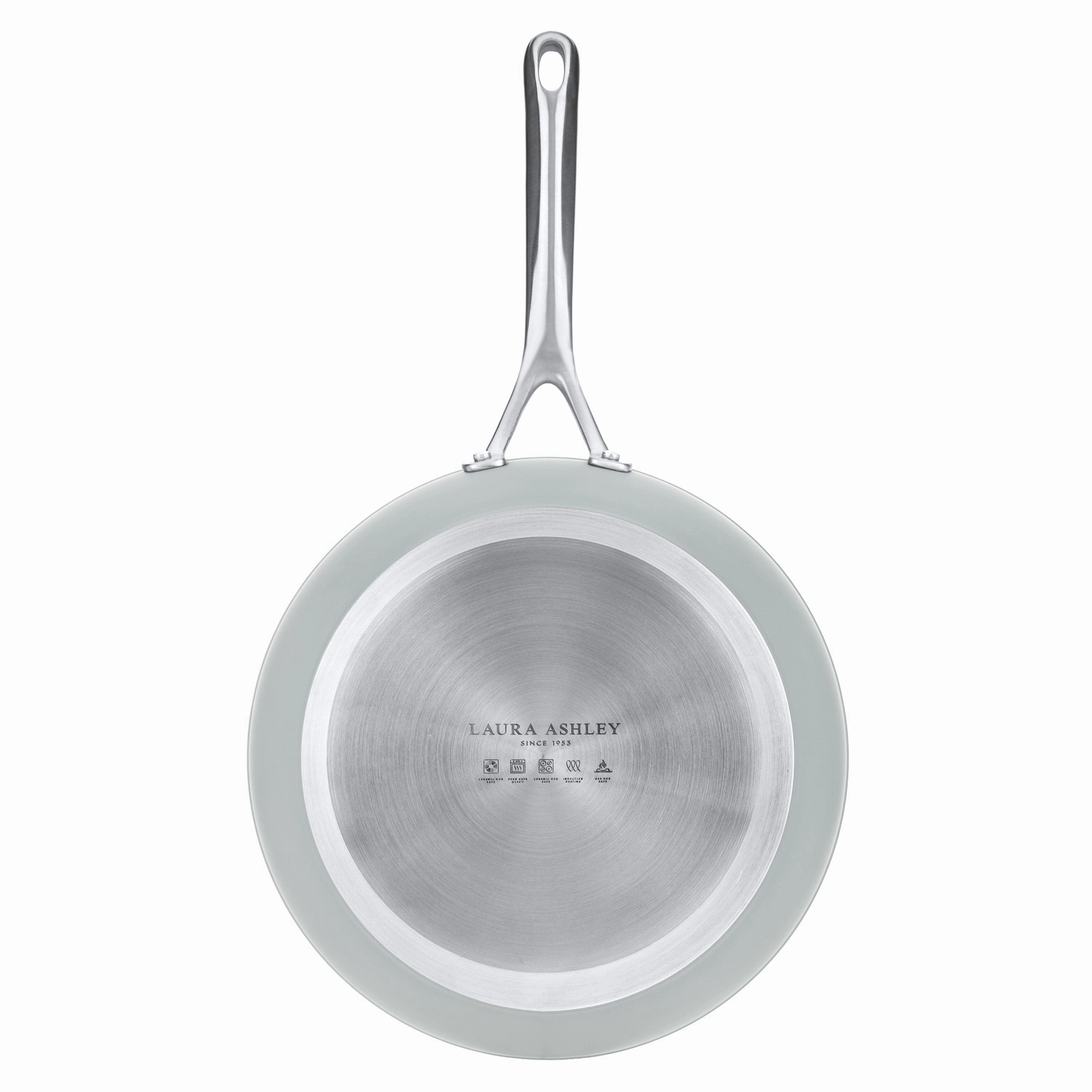 Laura Ashley Deep Frying Saut Pan With Glass Lid 28cm In Dove Grey
