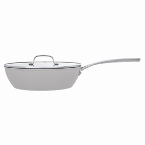 Laura Ashley Deep Frying Saut Pan With Glass Lid 28cm In Dove Grey Kitchen,modern kitchen essentials