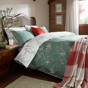 Laura Ashley Pussy Willow Double Duvet Set In Fern Green Bedding,luxury bedding sets