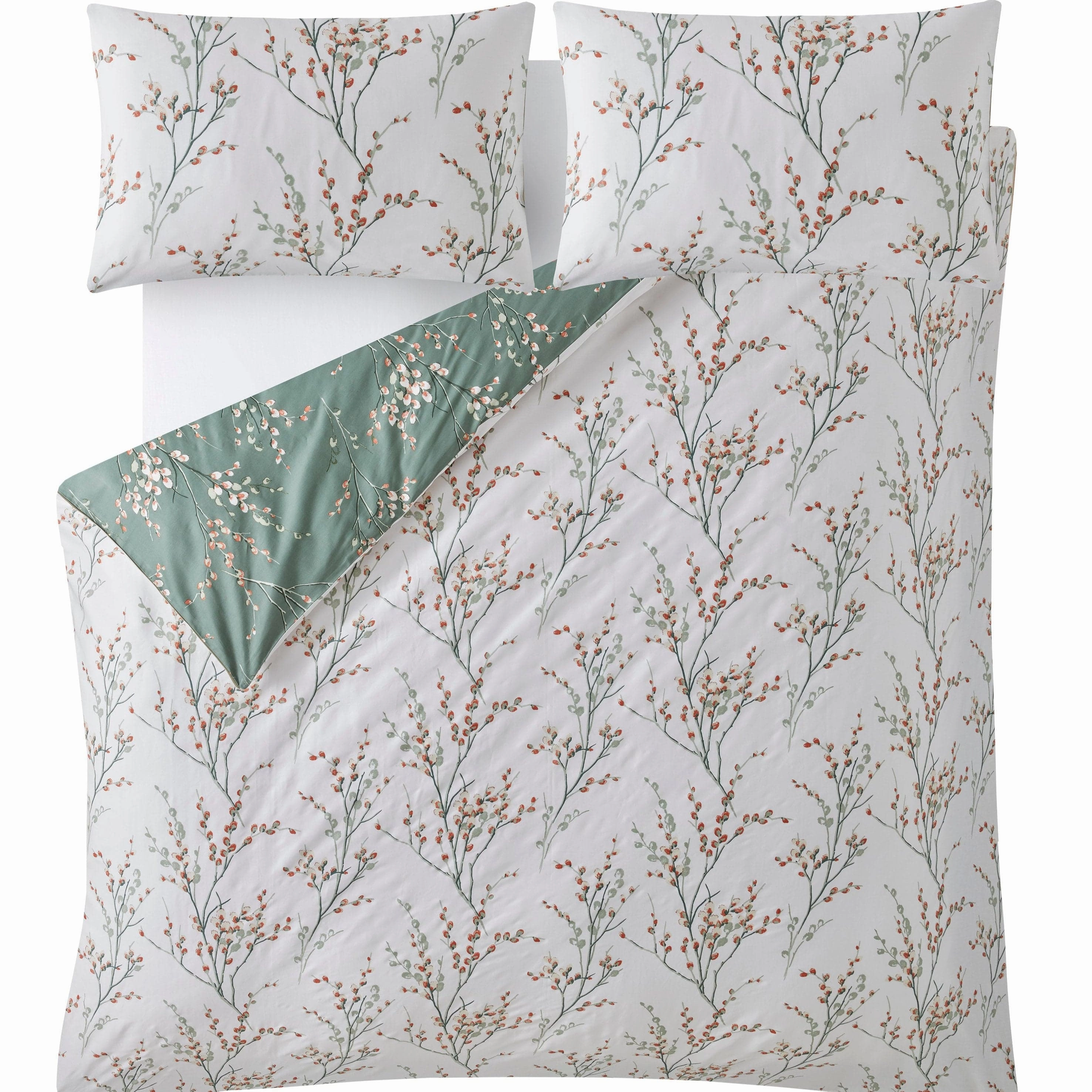 Laura Ashley Pussy Willow King Duvet Set In Fern Green