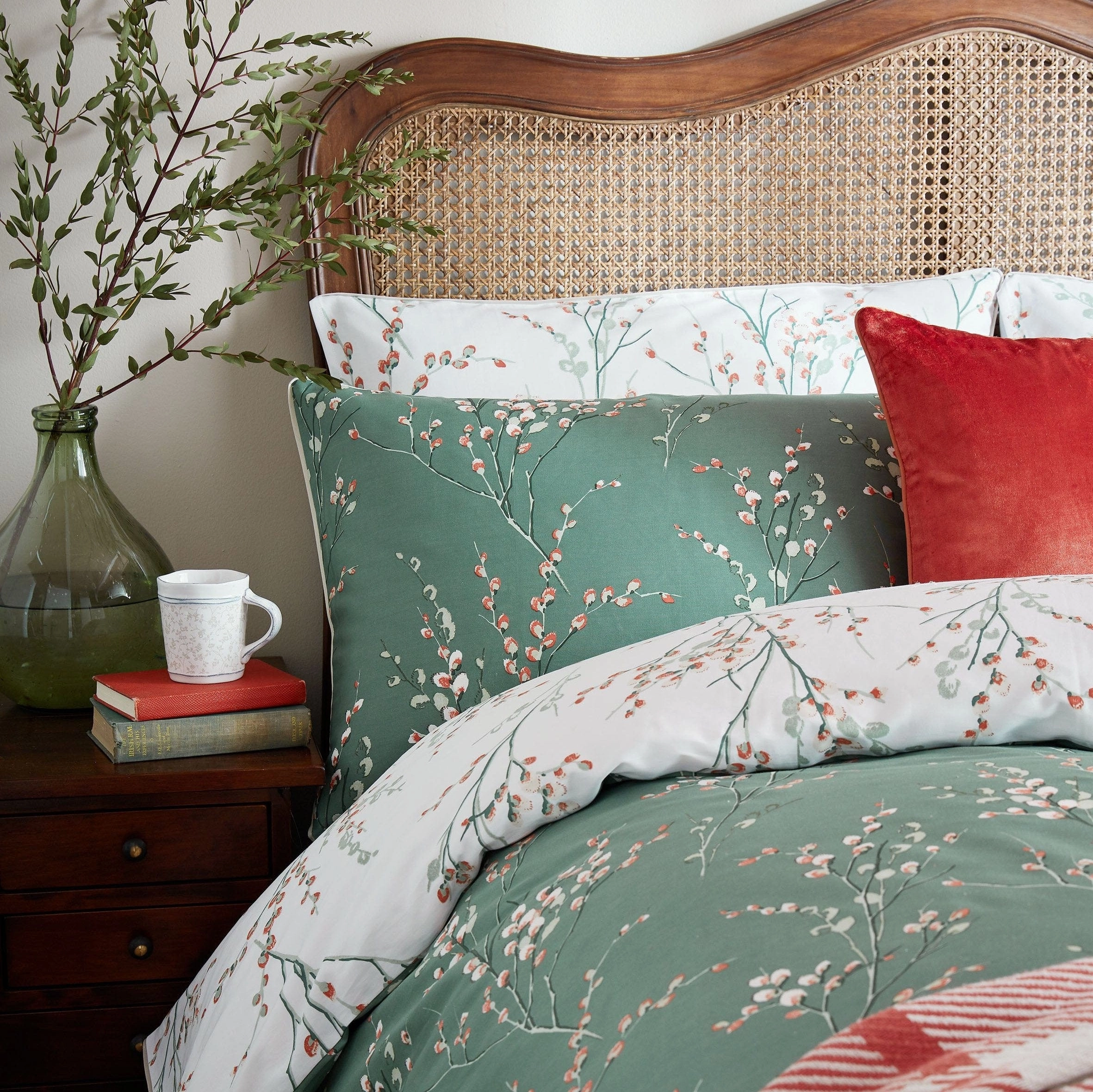 Laura Ashley Pussy Willow King Duvet Set In Fern Green