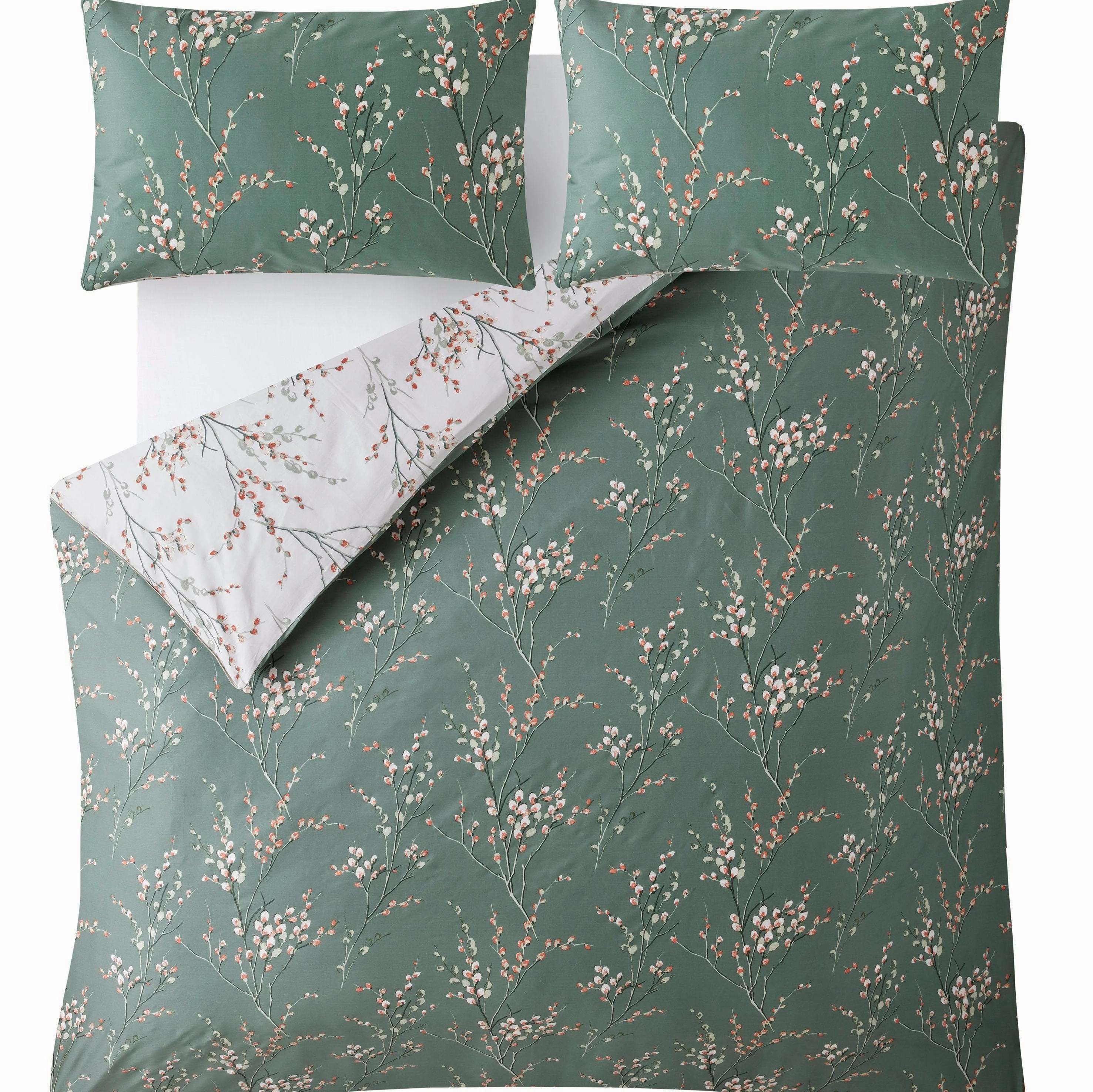 Laura Ashley Pussy Willow King Duvet Set In Fern Green