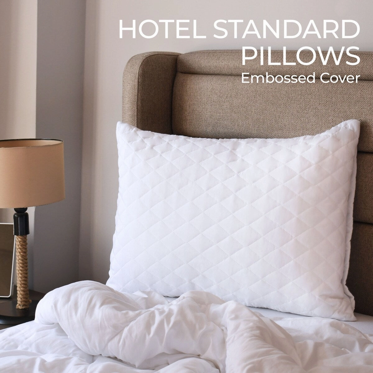 Laura Benasse Queen Size Diamond Elegant Bed Pillows for Side, Back and Stomach Sleepers (Set of 10) - N/A
