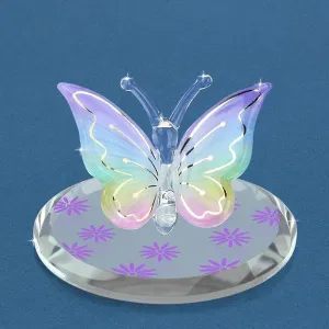 Lavender Rainbow Butterfly Glass Figurine Decorative Mirror,Home Decor Mirror