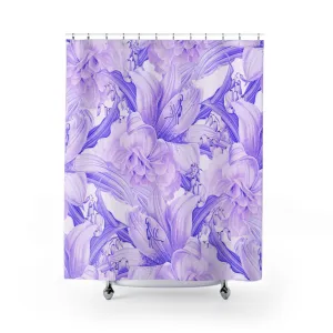 Lavender Shower Curtain | Purple White Floral Lighting,Home Lighting