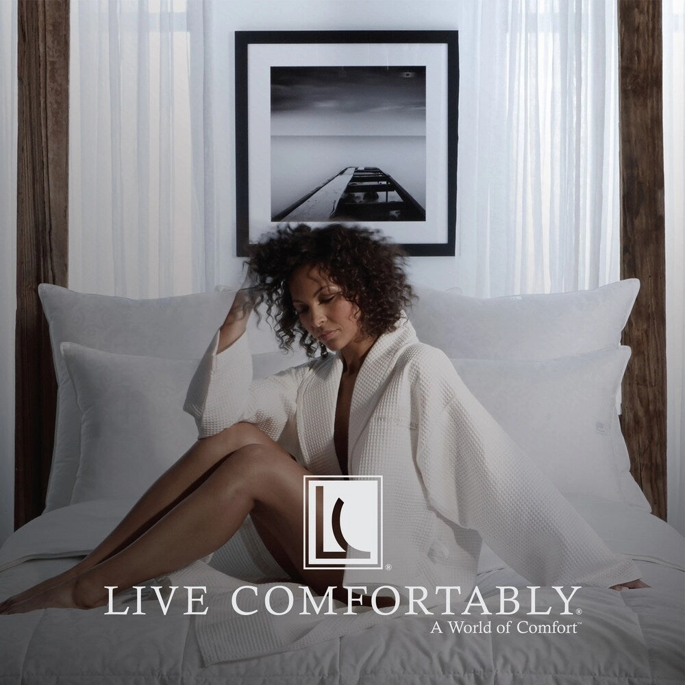 LC Classics 300 Thread Count Cotton Breathe Clean & Clear Memory Fiber Pillows, Set of 2 - White