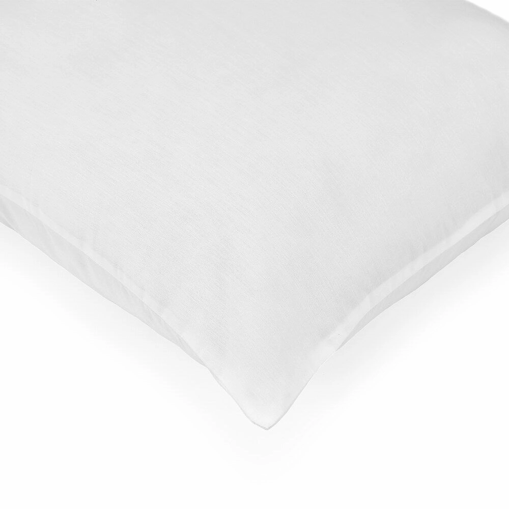 LC Classics 300 Thread Count Cotton Breathe Clean & Clear Memory Fiber Pillows, Set of 2 - White
