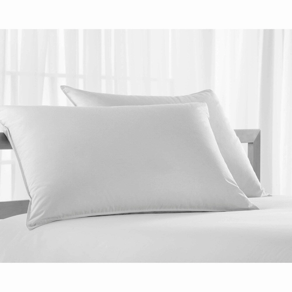 LC Classics 300 Thread Count Cotton Breathe Clean & Clear Memory Fiber Pillows, Set of 2 - White