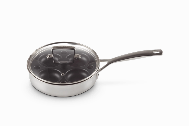 Le Creuset 3-ply Stainless Steel Uncoated Saut Pan with Poaching Insert