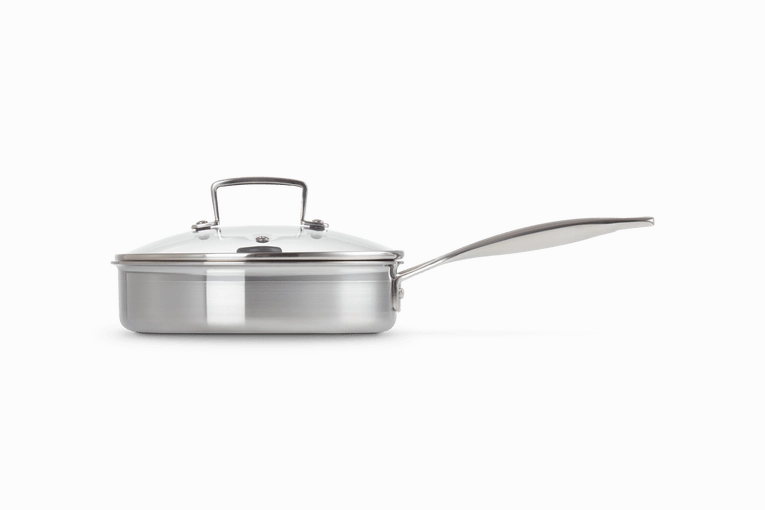 Le Creuset 3-ply Stainless Steel Uncoated Saut Pan with Poaching Insert