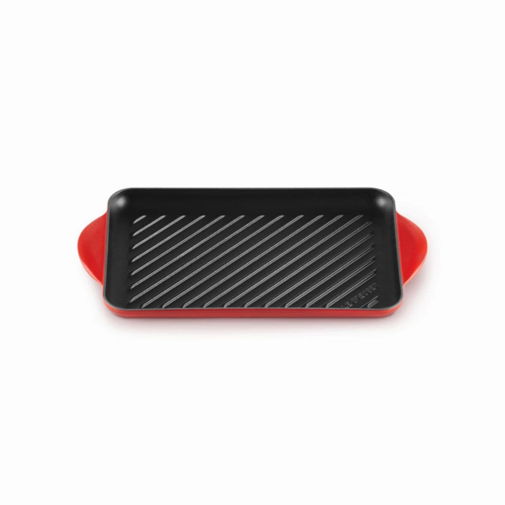 Le Creuset Cast Iron 32cm Rectangular Grill In Cerise