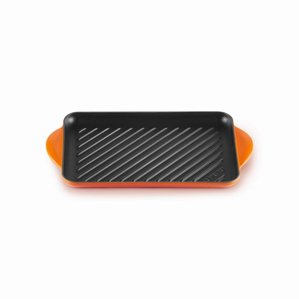 Le Creuset Cast Iron 32cm Rectangular Grill In Volcanic