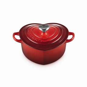Le Creuset Cast Iron Heart Casserole with Stainless Steel Heart Knob 20cm Cerise Kitchen,modern kitchen essentials
