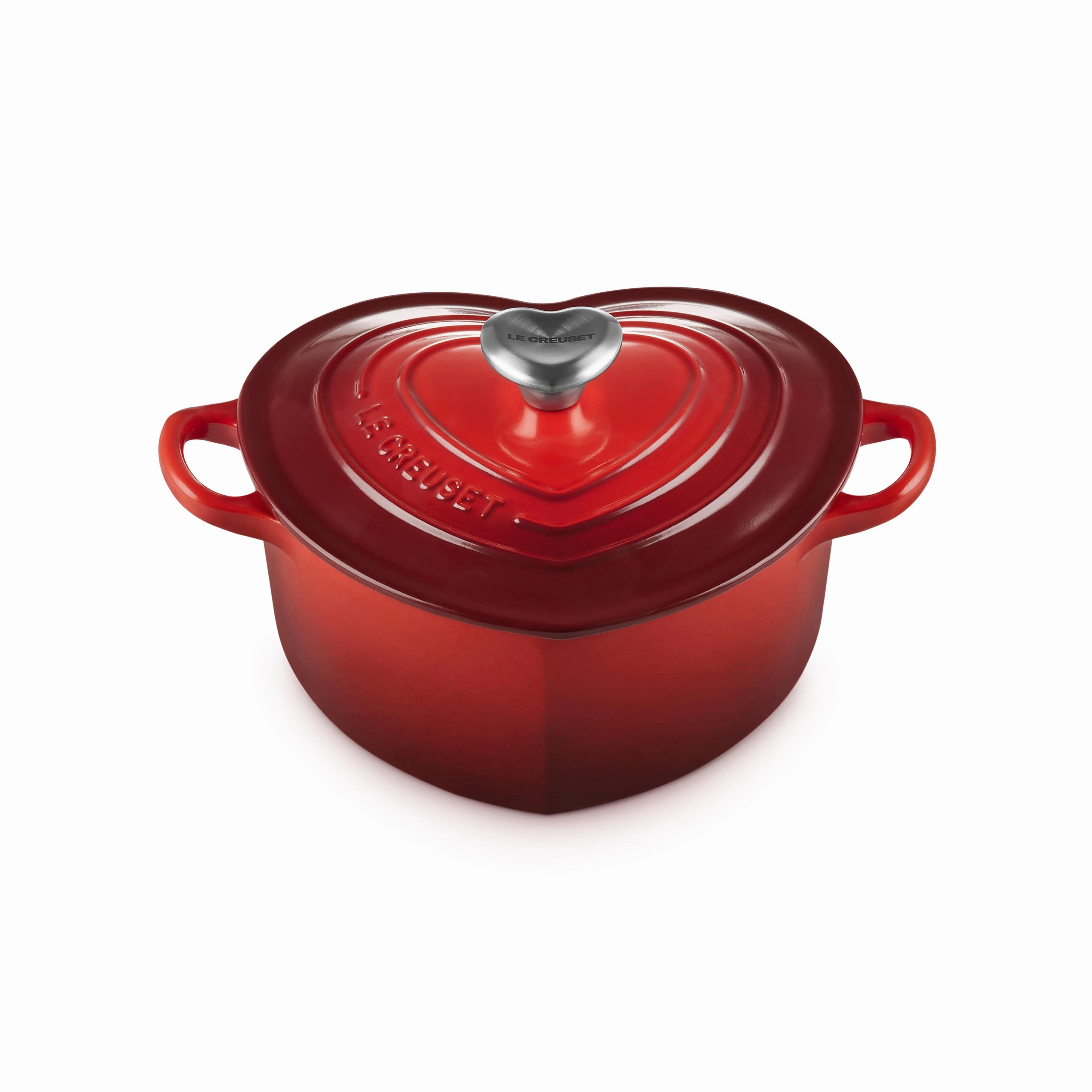Le Creuset Cast Iron Heart Casserole with Stainless Steel Heart Knob 20cm Cerise Kitchen,modern kitchen essentials