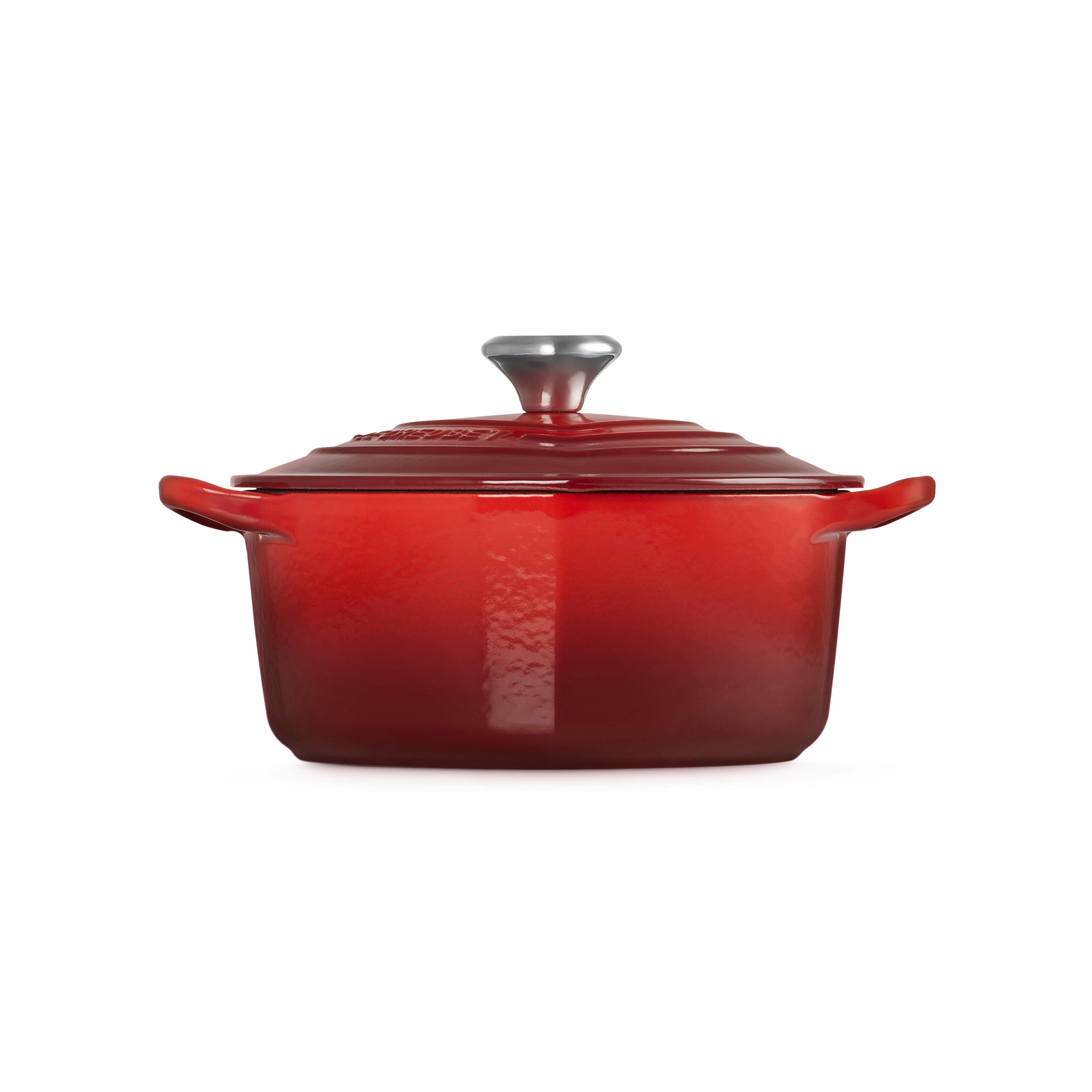 Le Creuset Cast Iron Heart Casserole with Stainless Steel Heart Knob 20cm Cerise