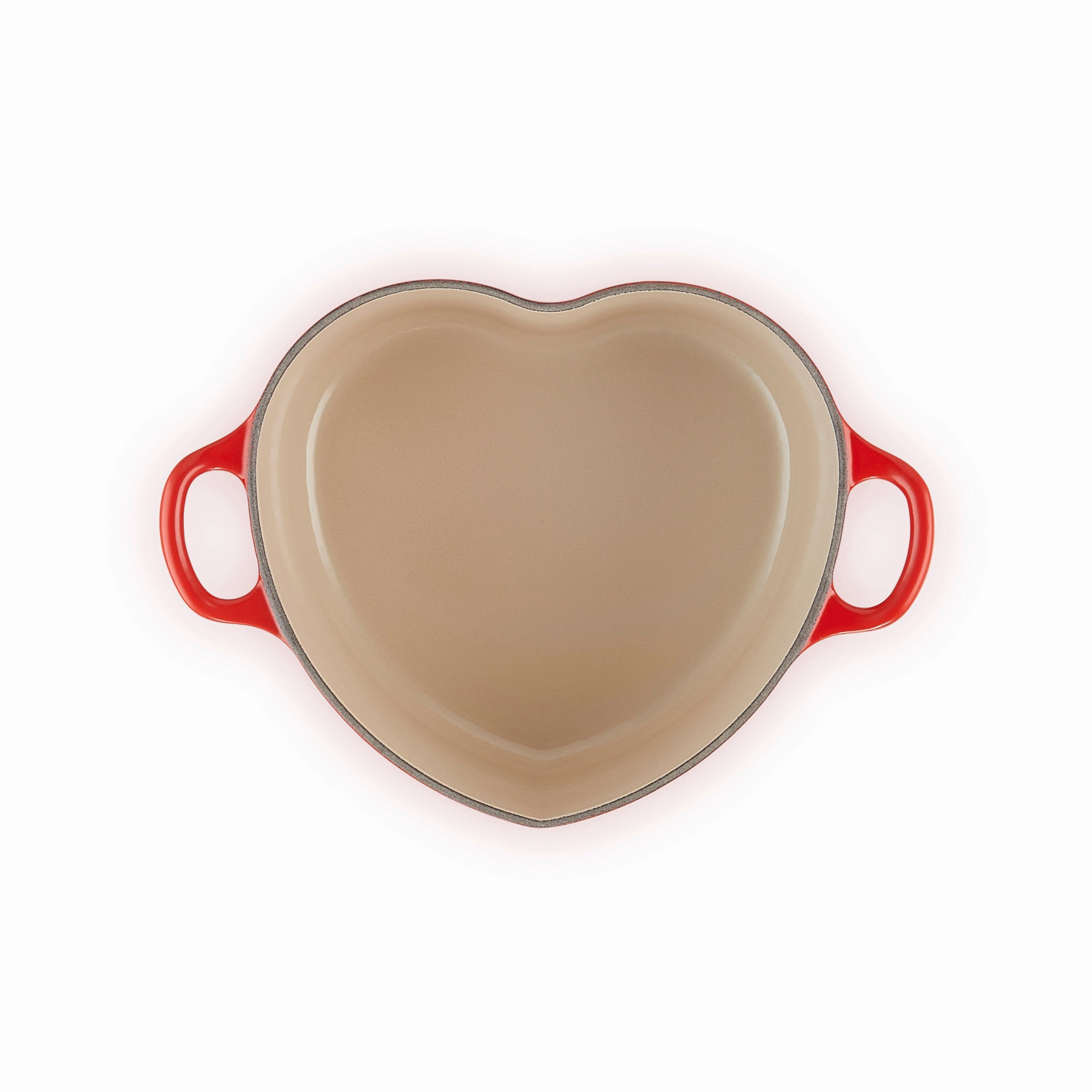 Le Creuset Cast Iron Heart Casserole with Stainless Steel Heart Knob 20cm Cerise