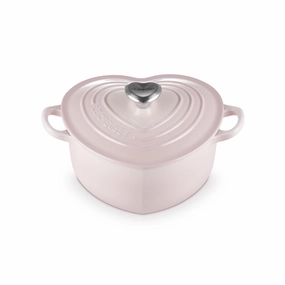 Le Creuset Cast Iron Heart Casserole with Stainless Steel Heart Knob 20cm Shell Pink Kitchen,modern kitchen essentials