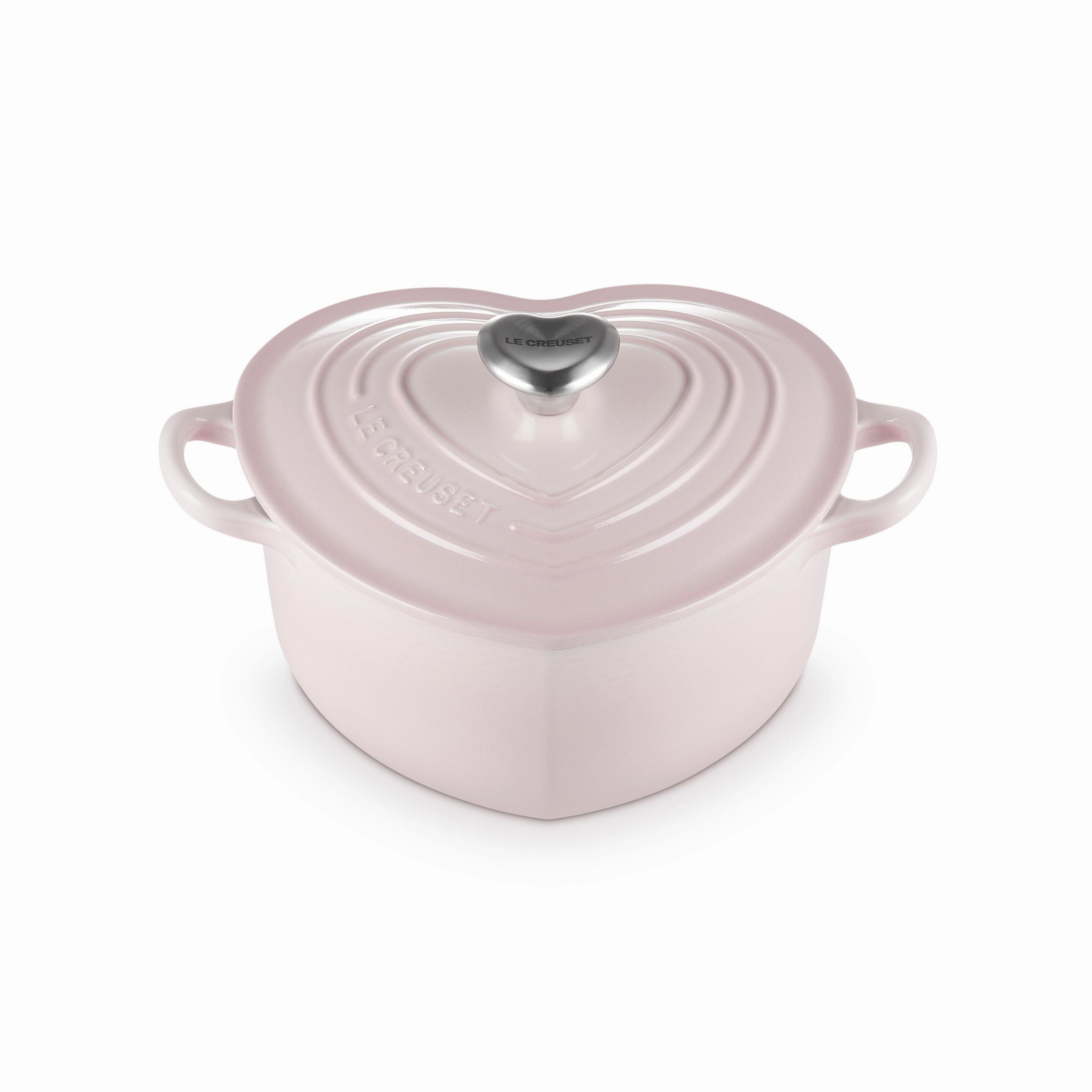 Le Creuset Cast Iron Heart Casserole with Stainless Steel Heart Knob 20cm Shell Pink Kitchen,modern kitchen essentials