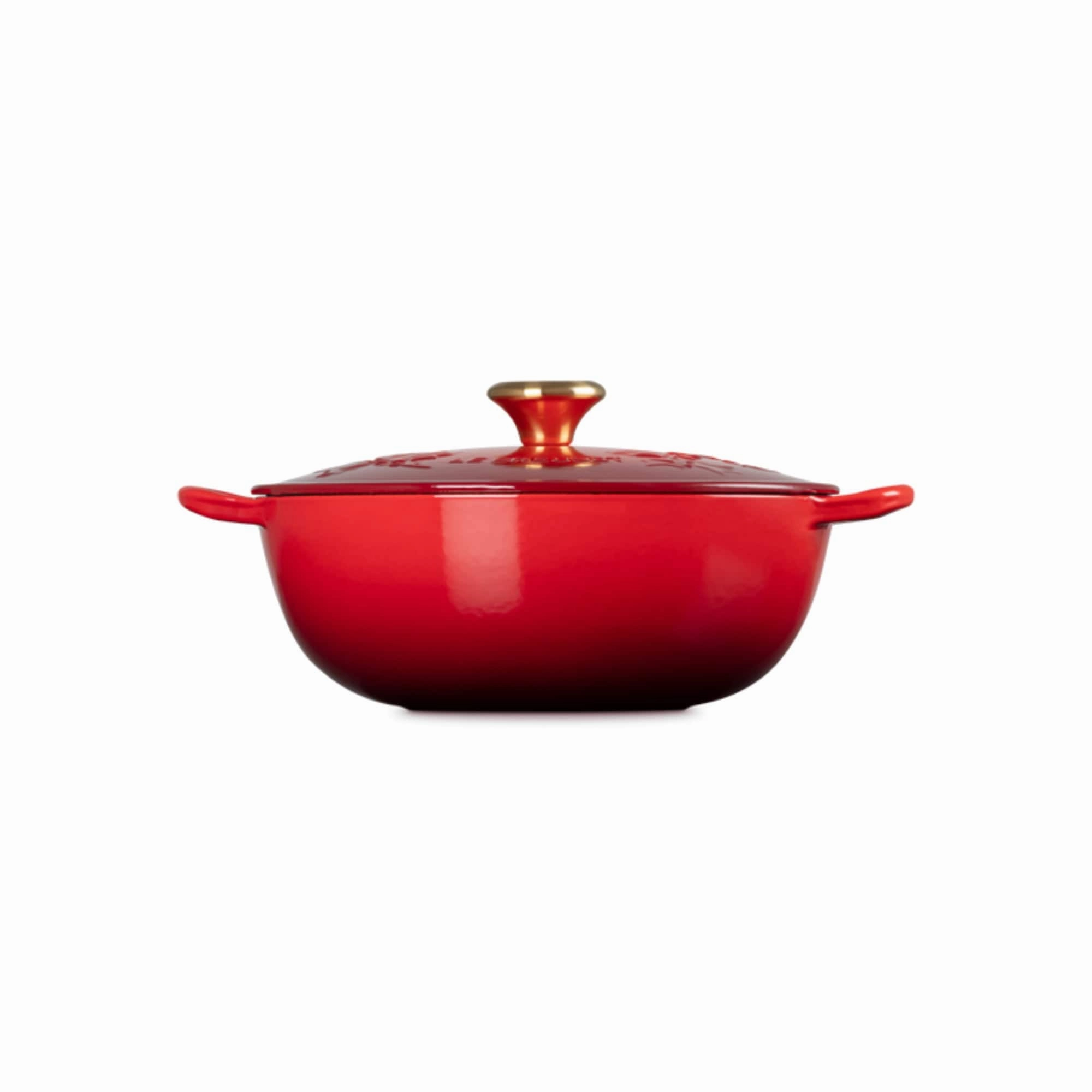 Le Creuset Cast Iron Soup Pot Holly 26cm In Cerise