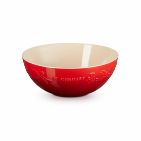 Le Creuset Stoneware Holly Relief Serve Bowl In Cerise 25cm Kitchen,modern kitchen essentials