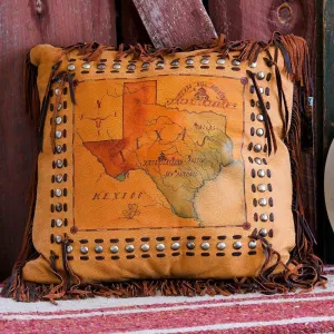 Leather Texas State Accent Pillow storage cart, utility cart