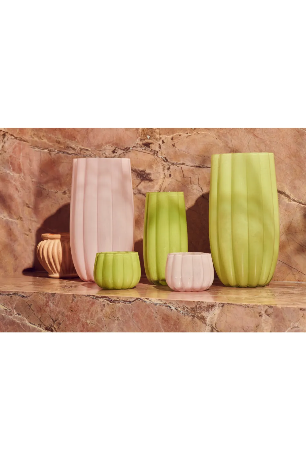 Light Pink Glass Vase L | Pols Potten Melon