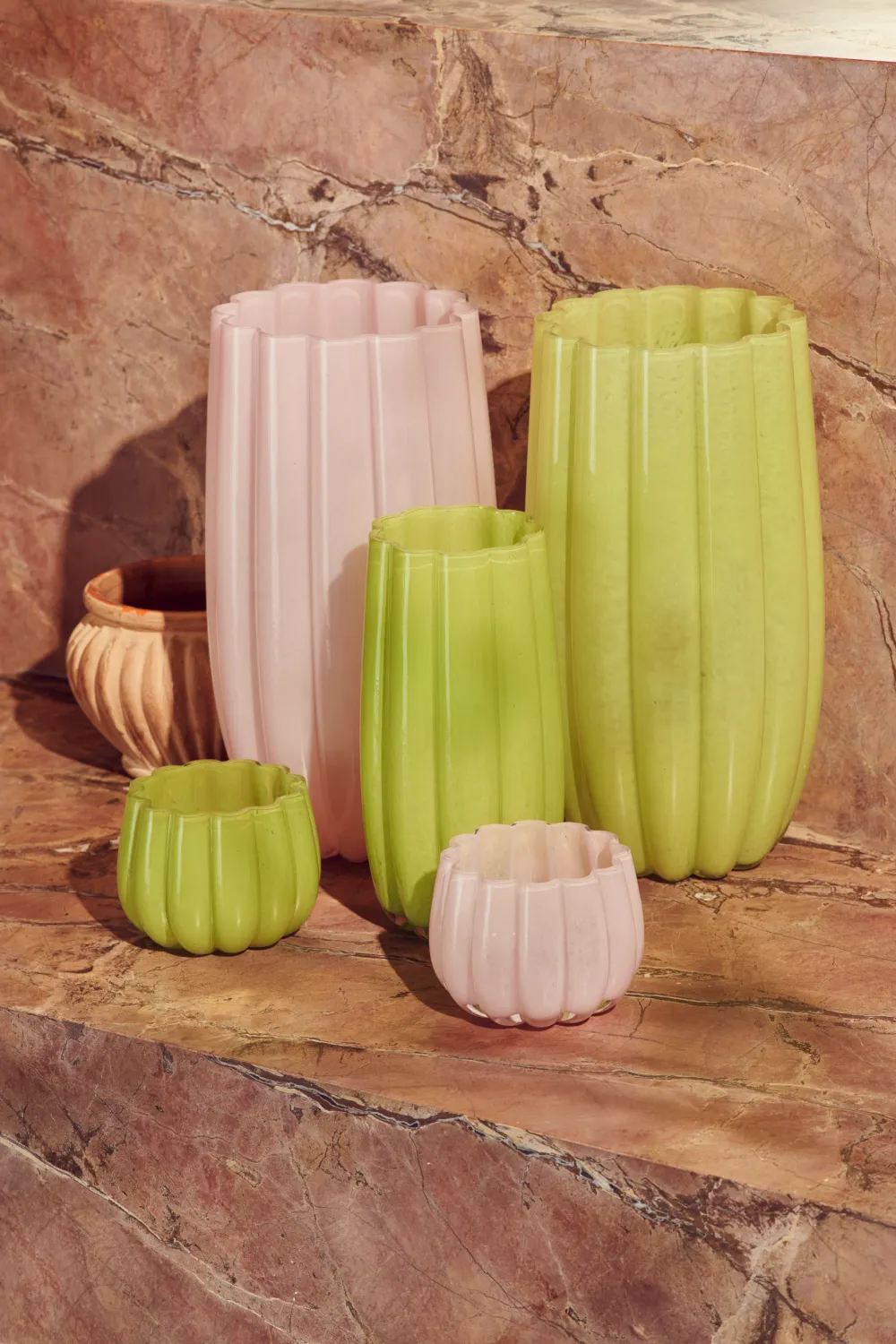 Light Pink Glass Vase L | Pols Potten Melon