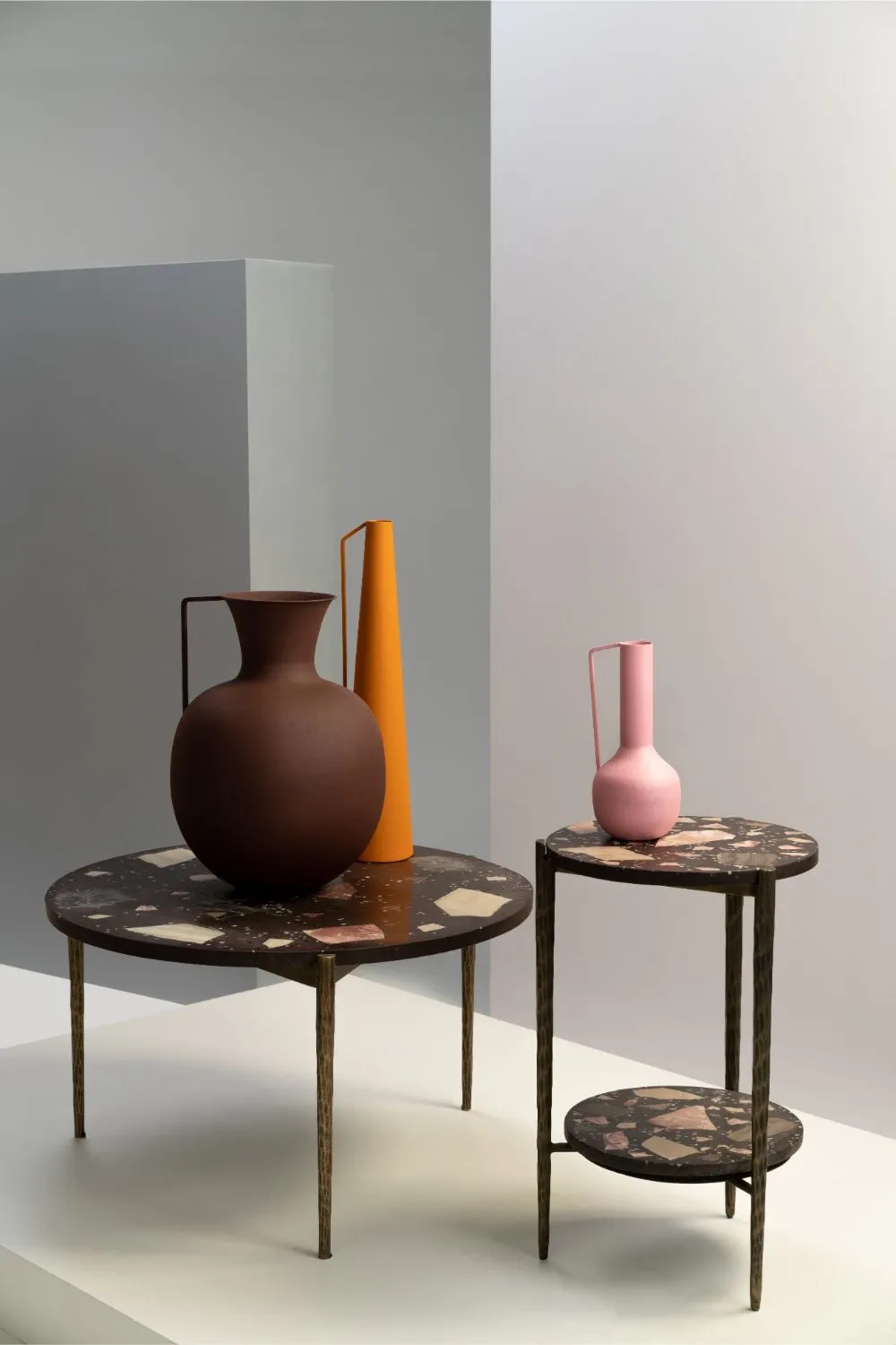 Light Pink Metal Vase | Pols Potten Roman