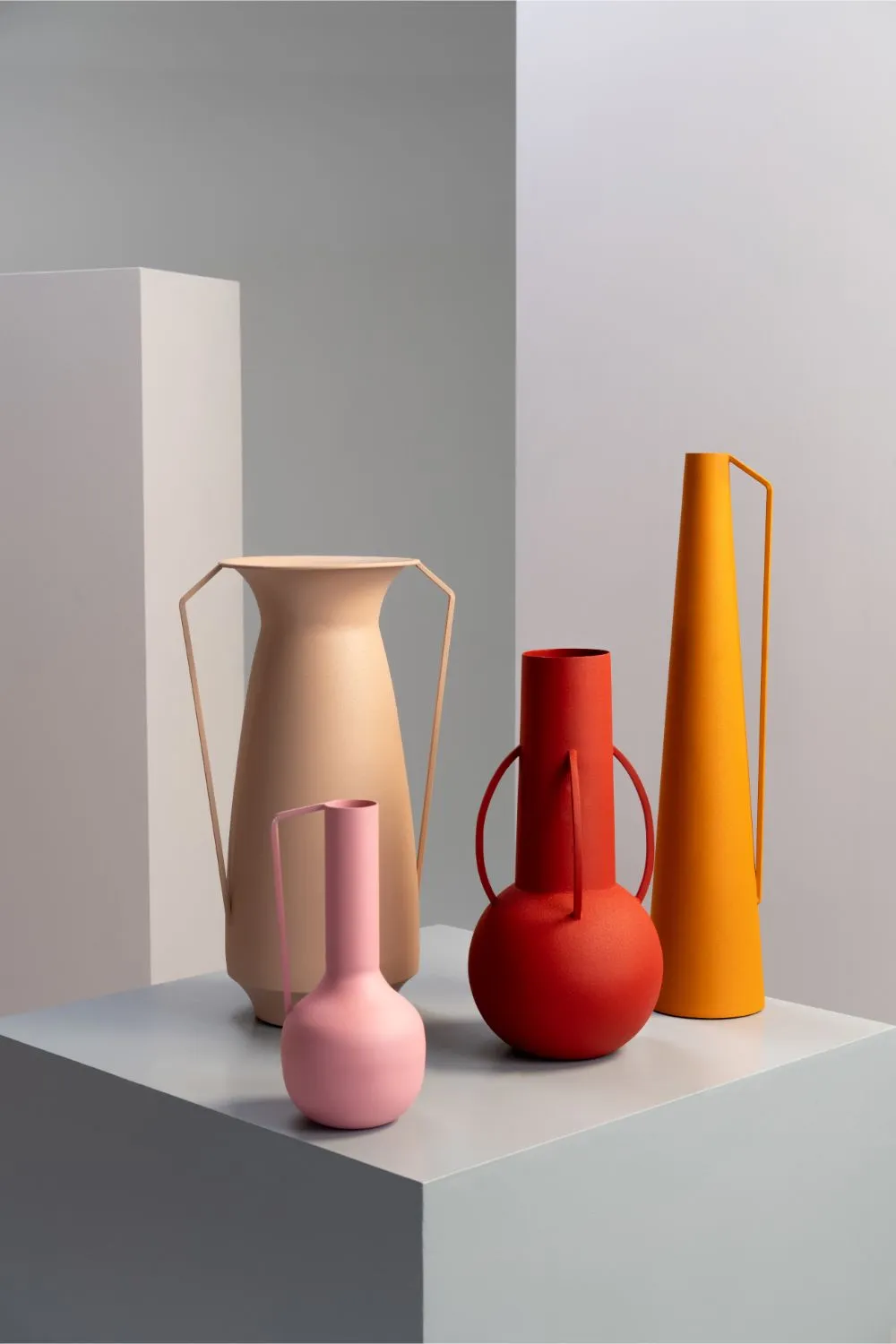 Light Pink Metal Vase | Pols Potten Roman
