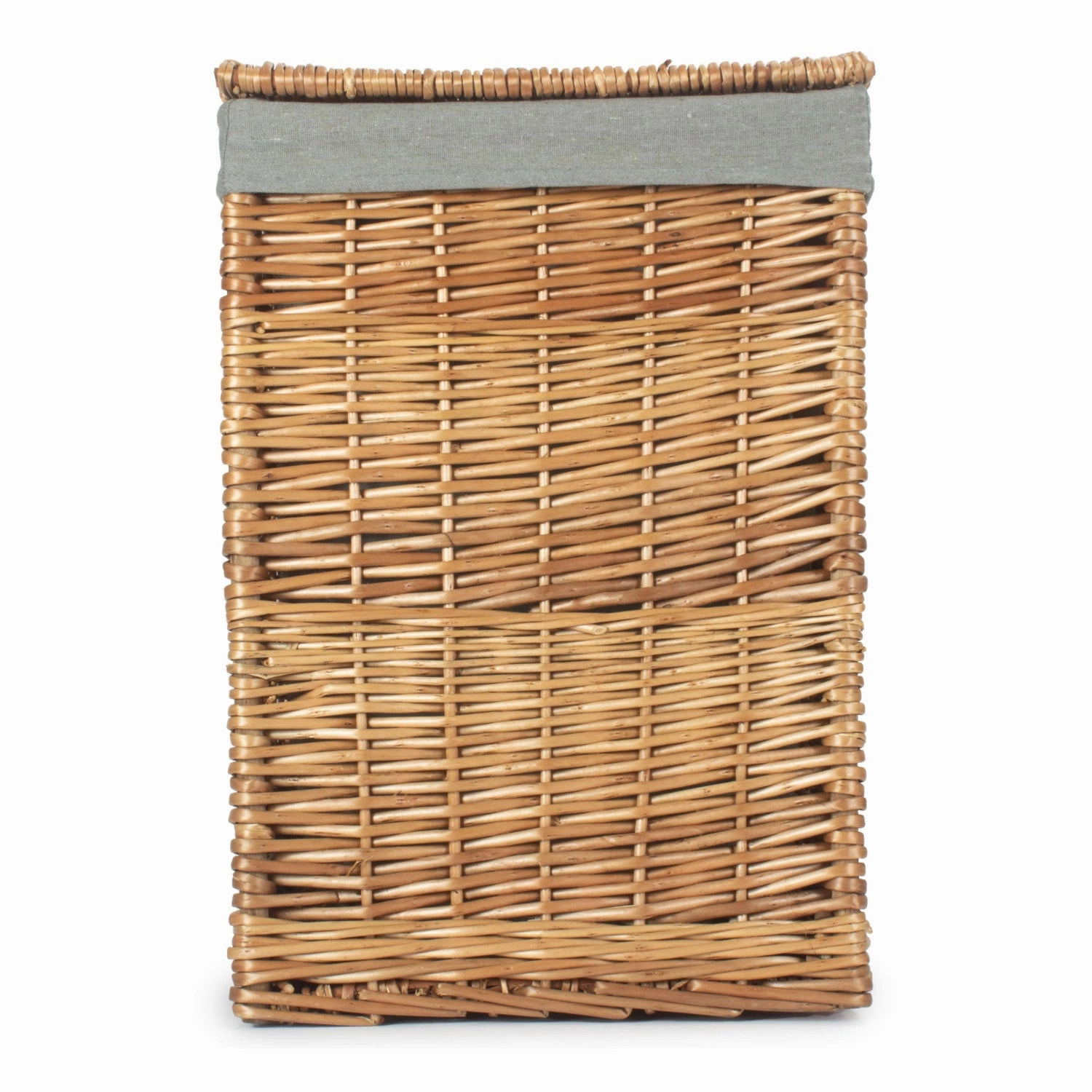 Light Steamed Willow Square Laundry Basket with Grey Sage Lining - Small