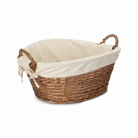 Light Steamed Willow Washing Basket with White Lining laundry organizer,dirty clothes basket,plastic laundry basket