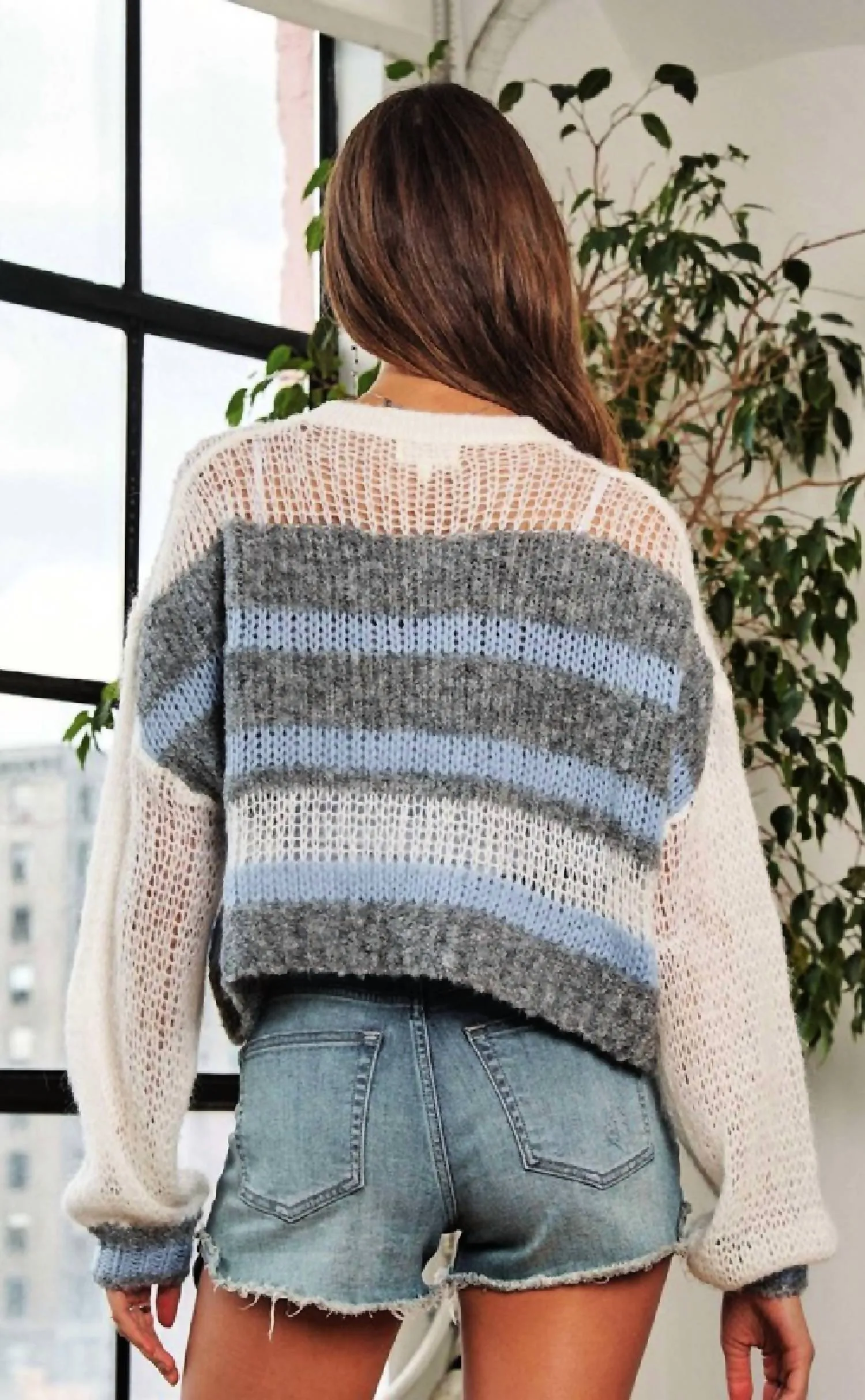 Lightweight Pullover Sweater In Multi