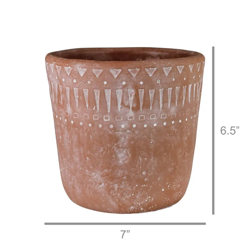 Lima Cachepot, Cement, Terra Cotta - Med
