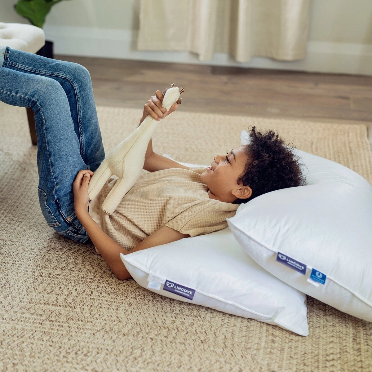 Lincove Canadian Down Toddler Pillow - 800 Fill Power, 100% Cotton Shell - 13 x 18