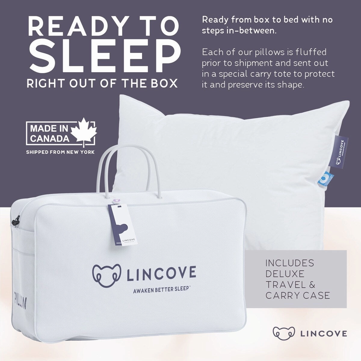 Lincove Move-in Bundle - White Down Comforter and Set of Two Cloud White Down Pillows