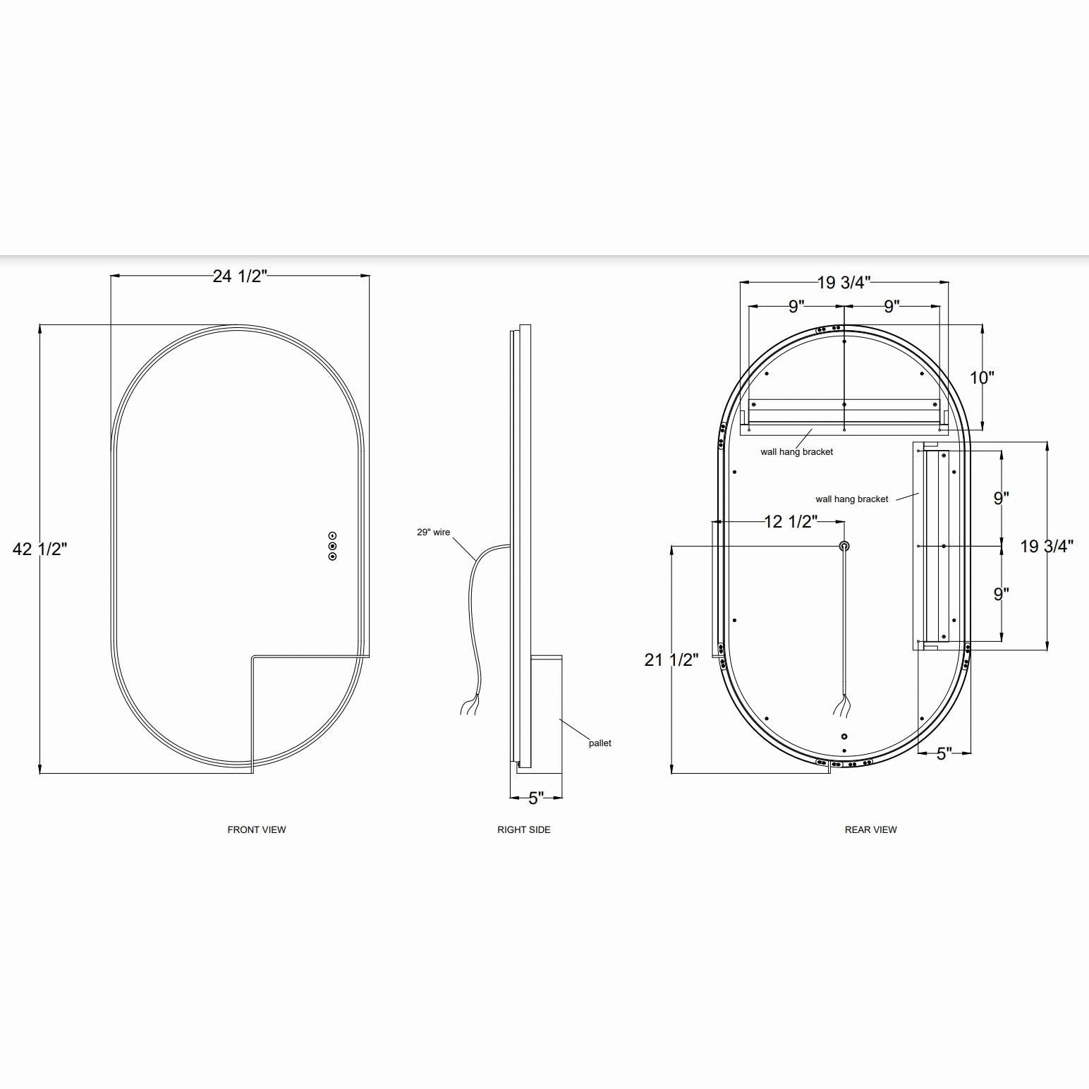 Linden 24x42" LED Mirror